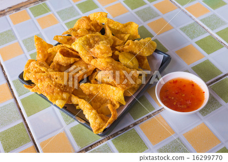 Fried dumplings with red chili sauce Fried dumplings with red chili sauce 16299770