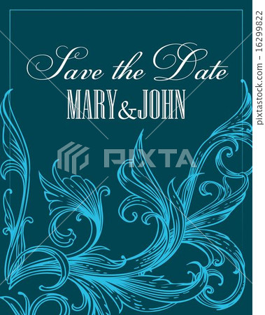 Wedding card or invitation with  vintage floral background. Vector illustration 16299822