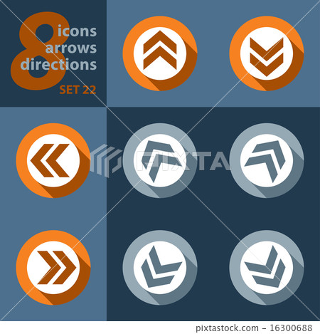 set of eight icons with arrows set of eight icons with arrows 16300688