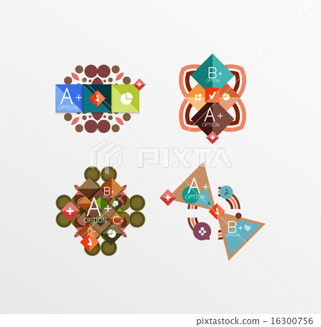 Set of abstract geometric shapes with options Set of abstract geometric shapes with options 16300756