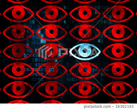 Protection concept: eye icon on Digital background Protection concept: eye icon on Digital background 16302183