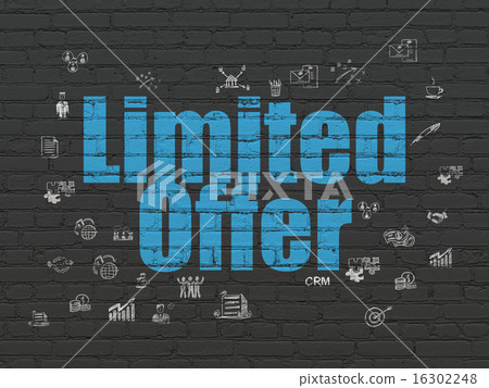 Business concept: Limited Offer on wall background Business concept: Limited Offer on wall background 16302248