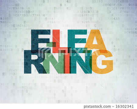 Learning concept: E-learning on Digital Paper background 16302341