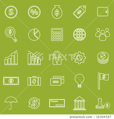 Finance line icons on white background - Stock Illustration [16304387 ...