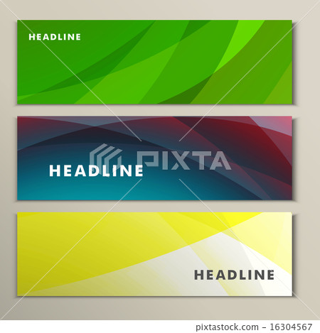 Set abstract bright green image yellow blue 16304567