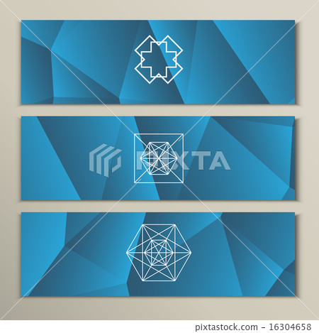 White geometric shapes on a triangular background White geometric shapes on a triangular background 16304658