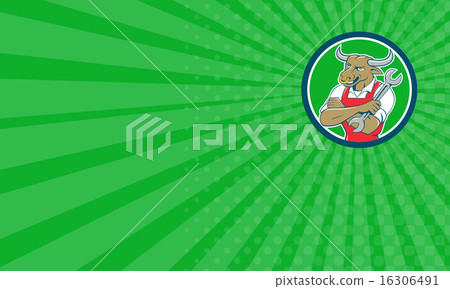 Business card Bull Mechanic Spanner Standing Business card Bull Mechanic Spanner Standing 16306491