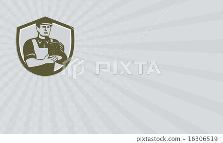 Business card Cheesemaker Holding Cheese Shield  16306519