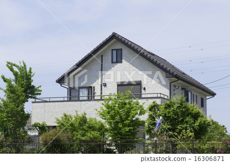 獨立式住宅圖像日本傳統山牆屋頂和現代味道融合規範 16306871