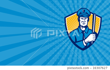Business card Policeman Police Officer Baton  16307627