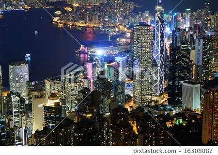 Night view from Hong Kong Victoria Peak 16308082