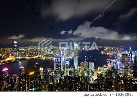Night view from Hong Kong Victoria Peak 16308083