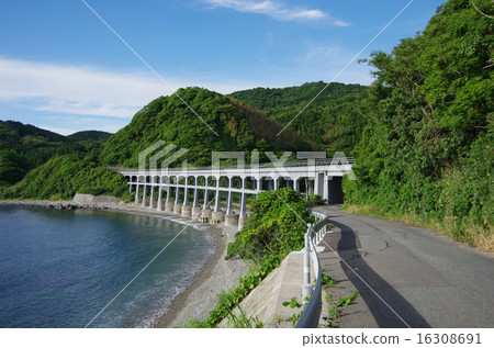 Sea of Japan and Sogo River bridge 16308691