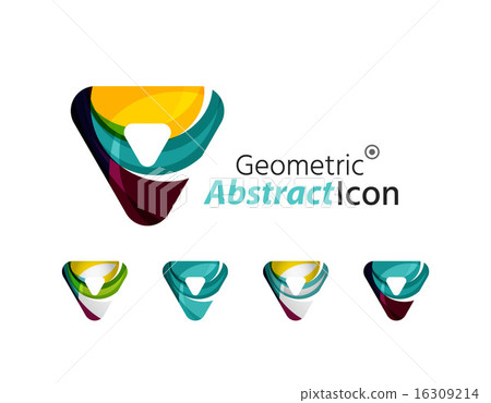 Set of abstract geometric company logo triangles, arrows Set of abstract geometric company logo triangles, arrows 16309214