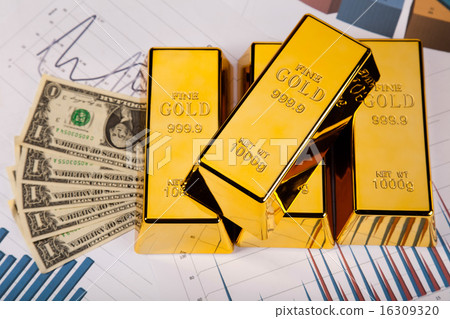 Gold background, ambient financial concept 16309320