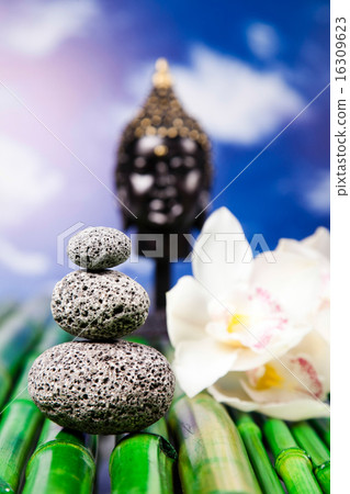 Buddha background, vivid colors, natural tone 16309623