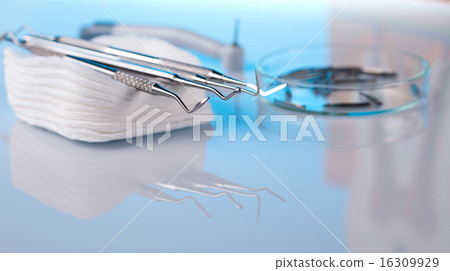 Dental tools and equipment, bright colorful Dental tools and equipment, bright colorful 16309929