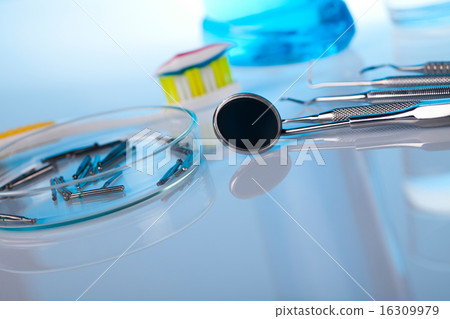 Dental instruments and tools in a dentists office 16309979