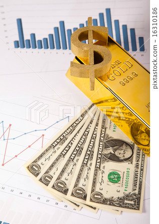 Stack of gold bars, ambient financial concept 16310186