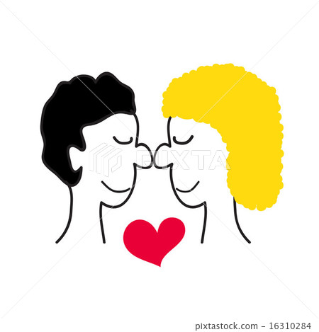 couple vector with red heart - Stock Illustration [16310284] - PIXTA