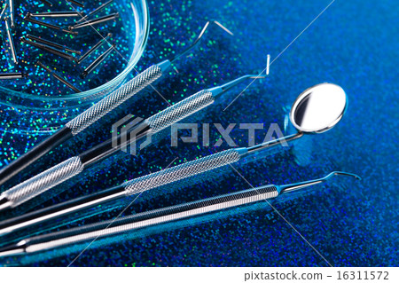 Dental tools and equipment, bright colorful  16311572