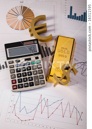Finance Concept, coins and gold 16311595