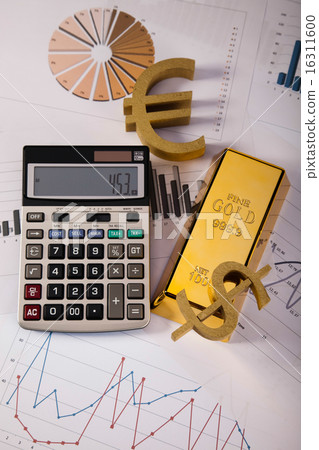 Finance Concept, coins and gold 16311600