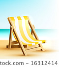 Background with wooden beach chair 16312414