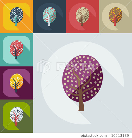 Flat modern design with shadow icon coffee tree 16313189