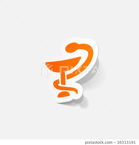 paper sticker: sign snake with a bowl 16313191