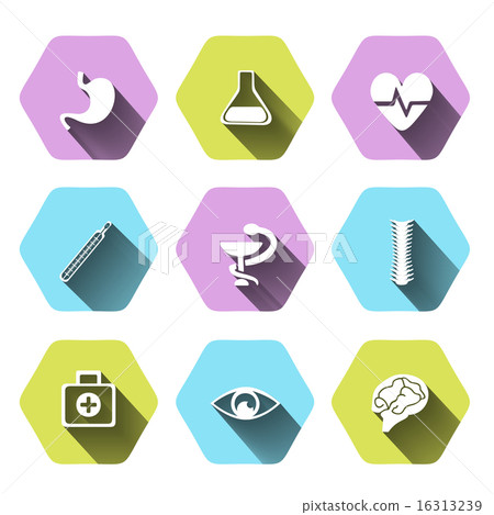 Paper clipped sticker: medicine 16313239