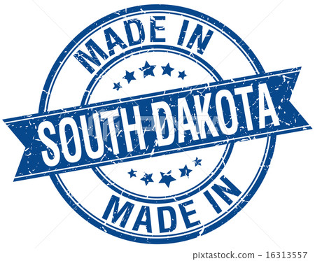 made in South Dakota blue round vintage stamp - Stock Illustration ...