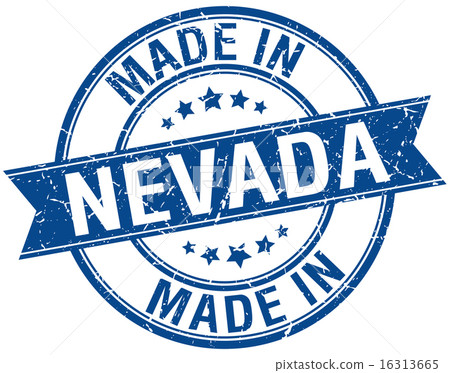 made in Nevada blue round vintage stamp made in Nevada blue round vintage stamp 16313665