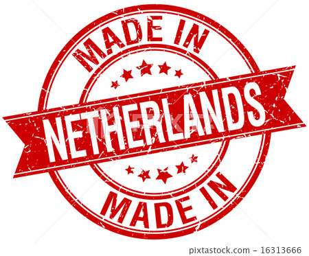 made in Netherlands red round vintage stamp made in Netherlands red round vintage stamp 16313666