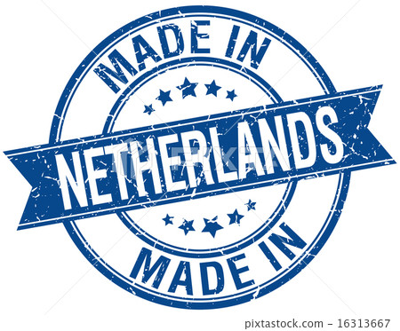 made in Netherlands blue round vintage stamp made in Netherlands blue round vintage stamp 16313667