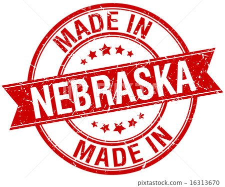 made in Nebraska red round vintage stamp made in Nebraska red round vintage stamp 16313670
