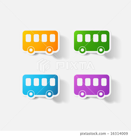 Paper clipped sticker: bus 16314009