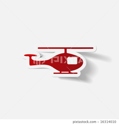 Paper clipped sticker: helicopter 16314010