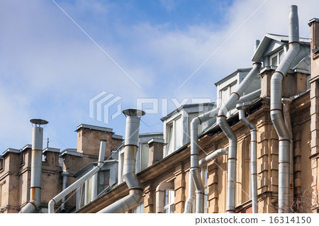 Living house roof with ventilation pipes Living house roof with ventilation pipes 16314150