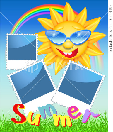 Smiling sun and photo frame Smiling sun and photo frame 16314192