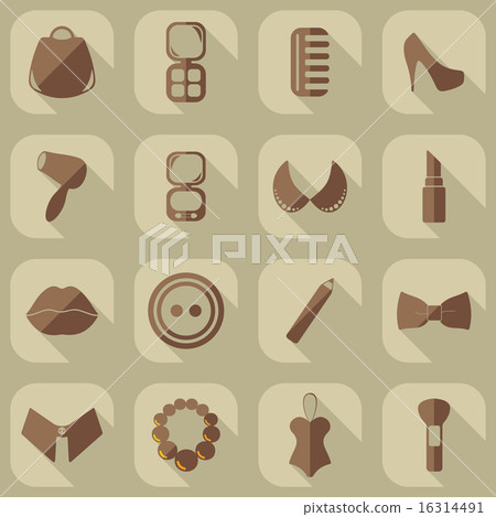 Flat concept, set modern design with fashion beauty Flat concept, set modern design with fashion beauty 16314491