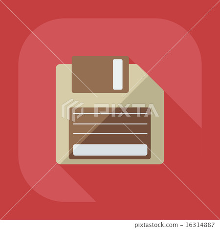 Flat modern design with shadow icon diskette - Stock Illustration ...