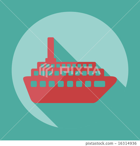 Flat modern design with shadow icon ship - Stock Illustration [16314936 ...