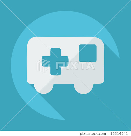 Flat modern design with shadow icon ambulance 16314941