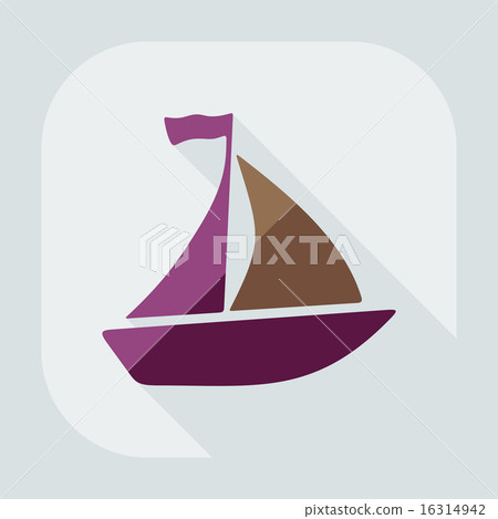 Flat modern design with shadow icon sailing ship 16314942