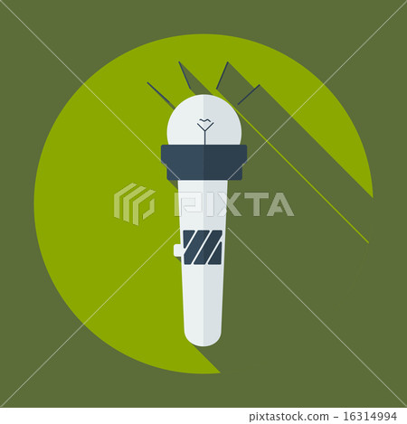 Flat modern design with shadow icon microphone - Stock Illustration ...
