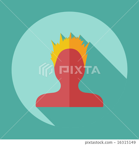Flat modern design with shadow Man silhouette creative hairstyle 16315149
