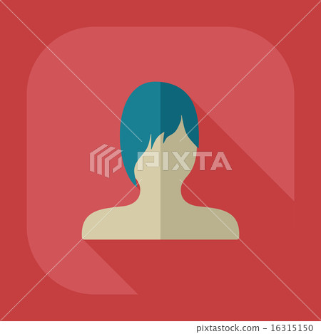 Flat modern design with shadow Man silhouette creative hairstyle 16315150