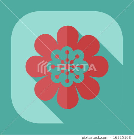 Flat modern design with shadow icon flower - Stock Illustration ...