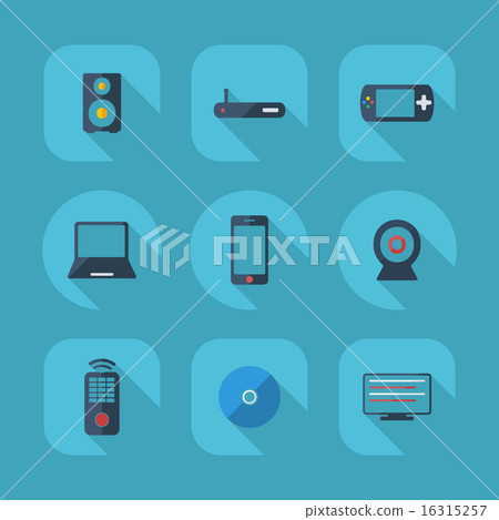 Flat concept, set modern design with shadow - Stock Illustration ...